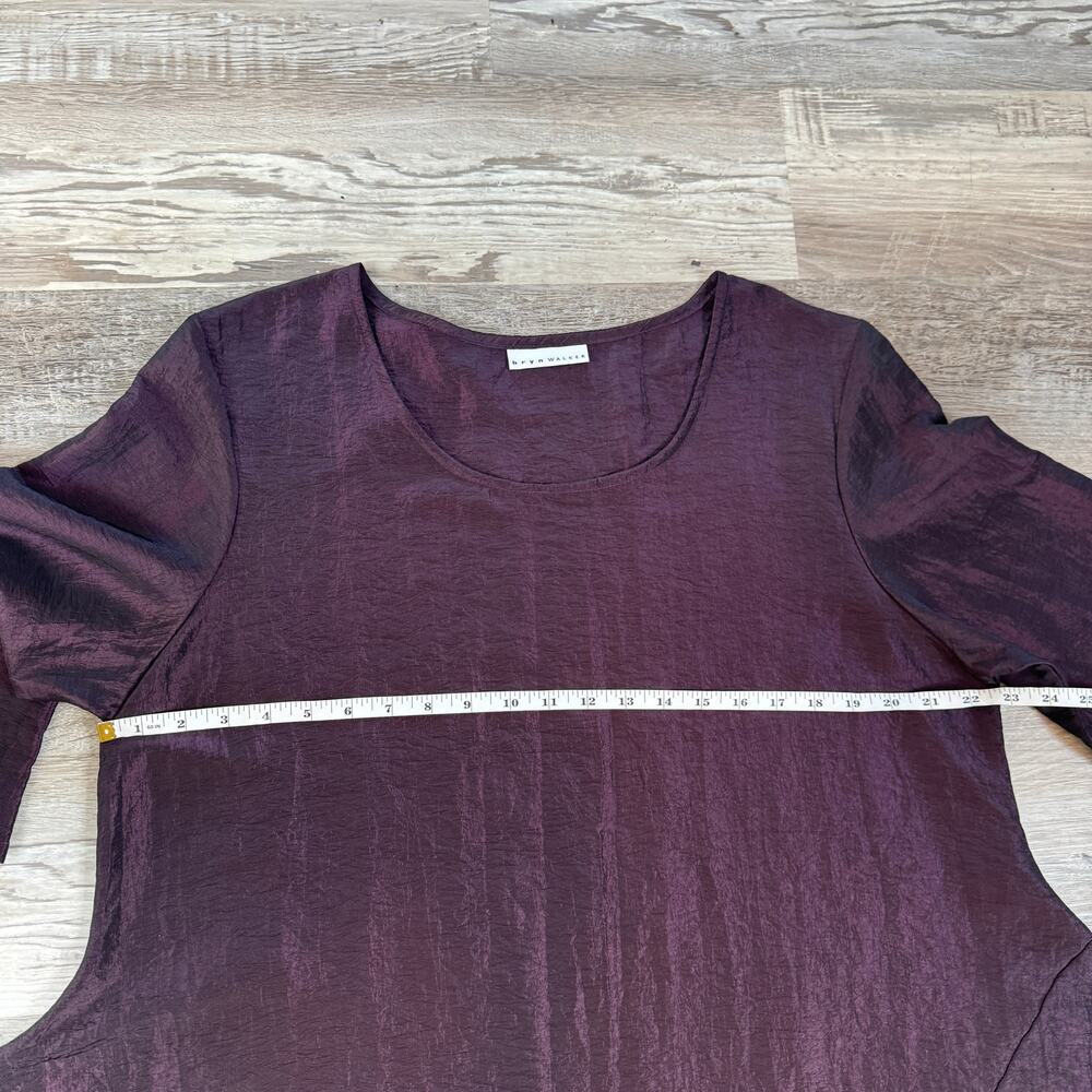 Bryn Walker Naida Tunic Plum Asymmetric Lagenlook Art to Wear Made USA Fall L - Picture 8 of 9